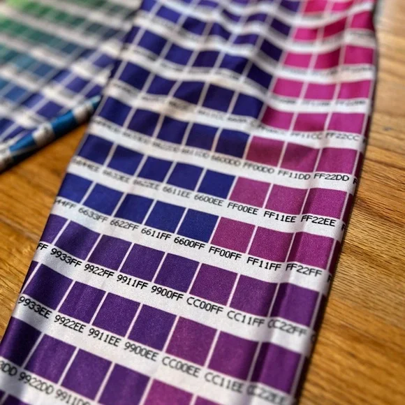 RARE Rainbow Black Milk Hex Code/Color Swatch Leggings - Picture 3 of 4